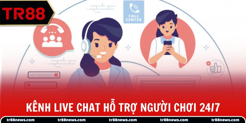 Kênh Live Chat hỗ trợ người chơi 24/7